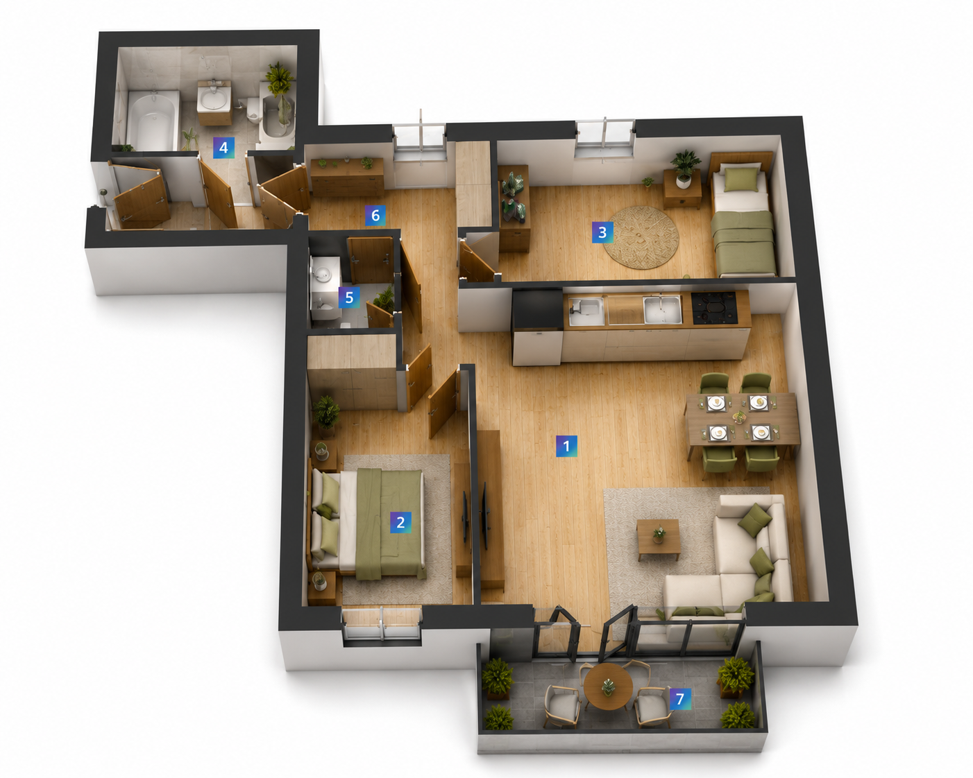 M10 | 67,73 m² | 3 pokoje | Balkon | 1 piętro | MI9 | ul. Mielczarskiego 9 | Blisko Manufaktury