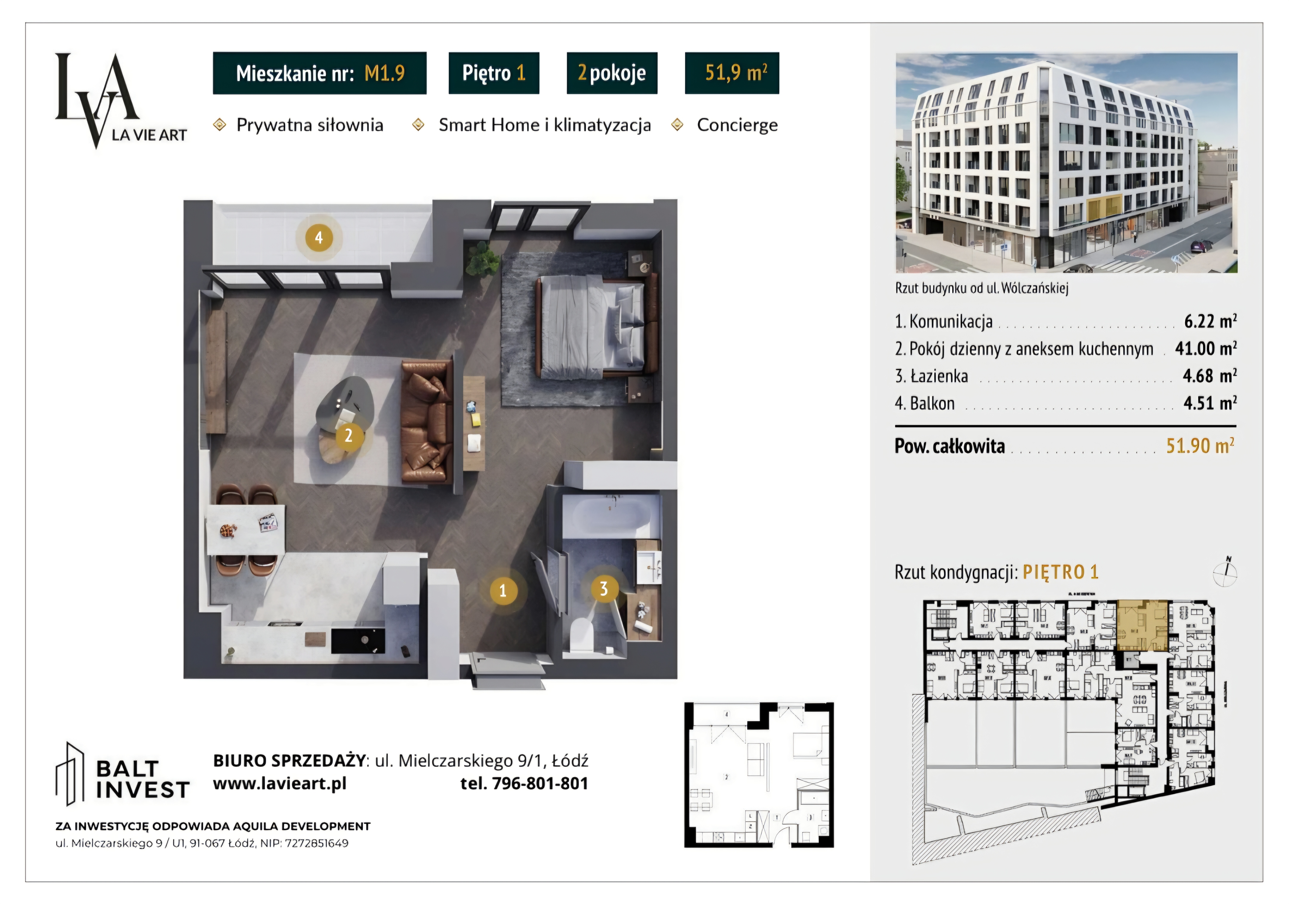 Apartament, który łączy nowoczesny design, funkcjonalność oraz potencjał inwestycyjny klasy premium.