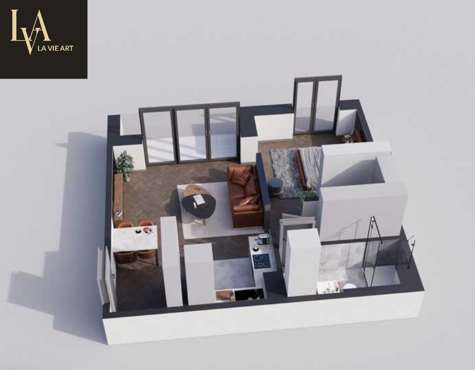 Elegancja codzienności w sercu miasta. Na 51,45 m² stworzono przemyślaną, funkcjonalną przestrzeń obejmującą 2 pokoje, w której nowoczesność spotyka się z codzienną wygodą.