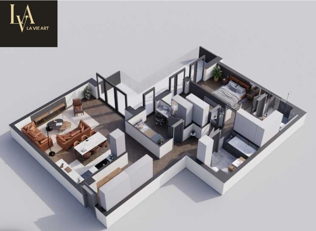 Apartament klasy premium z imponującą przestrzenią i tarasem, propozycję stworzoną dla osób ceniących przestrzeń, komfort i nowoczesny styl życia.