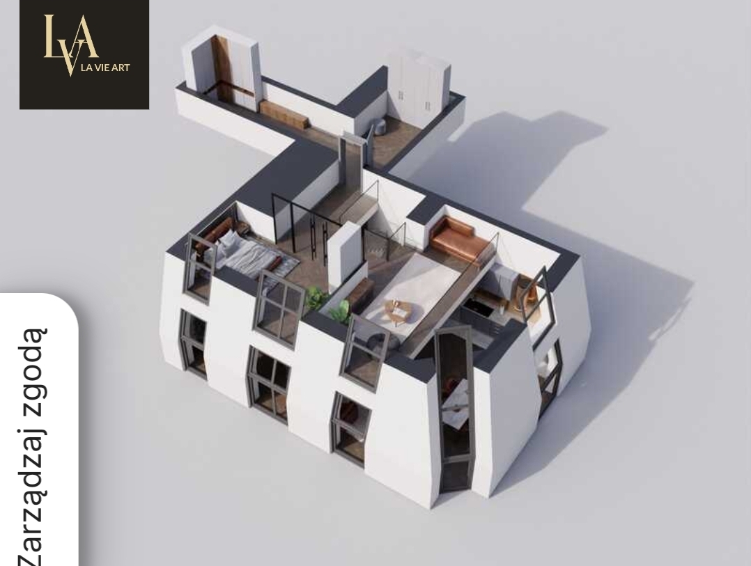 Elegancja, przestrzeń i nowoczesny design w prestiżowym wydaniu. Dwupoziomowy apartament premium z antresolą | La Vie Art | Łódź | 97,15 m²