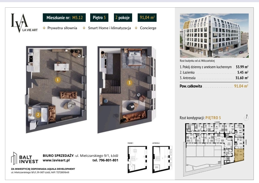 APARTAMENT PREMIUM Z ANTRESOLĄ | LA VIE ART | CENTRUM ŁODZI ✨ Niektóre adresy wybiera się rozsądkiem. Inne — stylem życia.